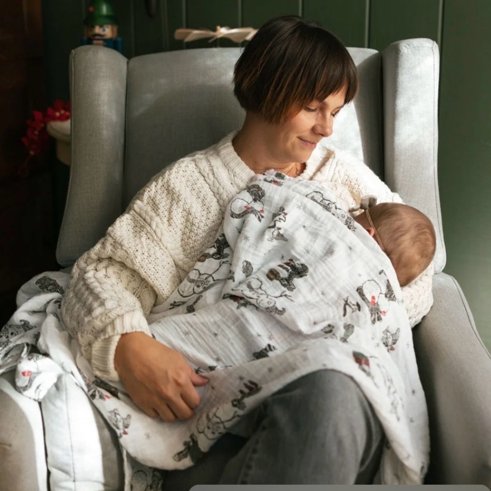 Cotton Muslin Swaddle Blanket - Snow Day - Little Unicorn